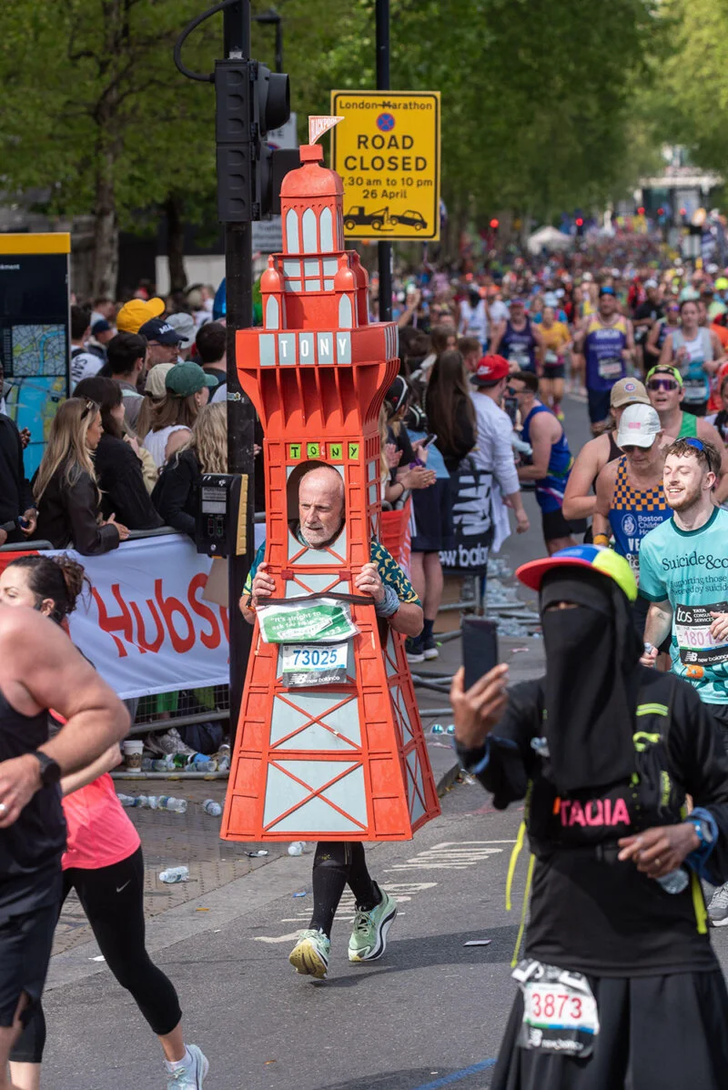 Tony Howarth takes part in the 2026 TCS London Marathon